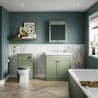 Classique 600mm 2 Door Mirrored Bathroom Cabinet - Satin Green - Insitu