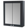 Classique 600mm 2 Door Mirrored Bathroom Cabinet - Soft Black