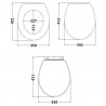 Classique Soft Close Wooden Toilet Seat- Satin White - Technical Drawing
