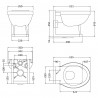 Carlton Wall Hung Toilet - Technical Drawing