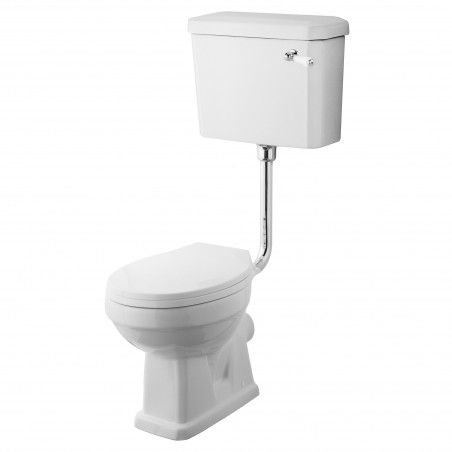 Carlton 470mm (w) x 985mm (h) Low Level Traditional Toilet Inc Flush Pipe Kit & Cistern (Seat Not Included)