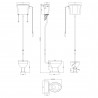Carlton 465mm (w) x 2140mm (h) High Level Traditional Toilet Inc Flush Pipe Kit & Cistern - Technical Drawing