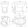 Richmond Back To Wall Short Projection Toilet Pan - Technical Drawing