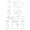 Carlton 470mm(W) x 820mm(H) Close Coupled Toilet Pan (Includes Cistern and Standard Toilet Seat) - Technical Drawing