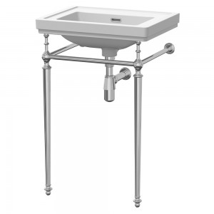 Carlton 500mm 0TH Basin With Traditional Stand - White