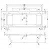 Ascott Art Deco Double Ended Traditional Bath 1800mm(L) x 800mm(W) - Technical Drawing