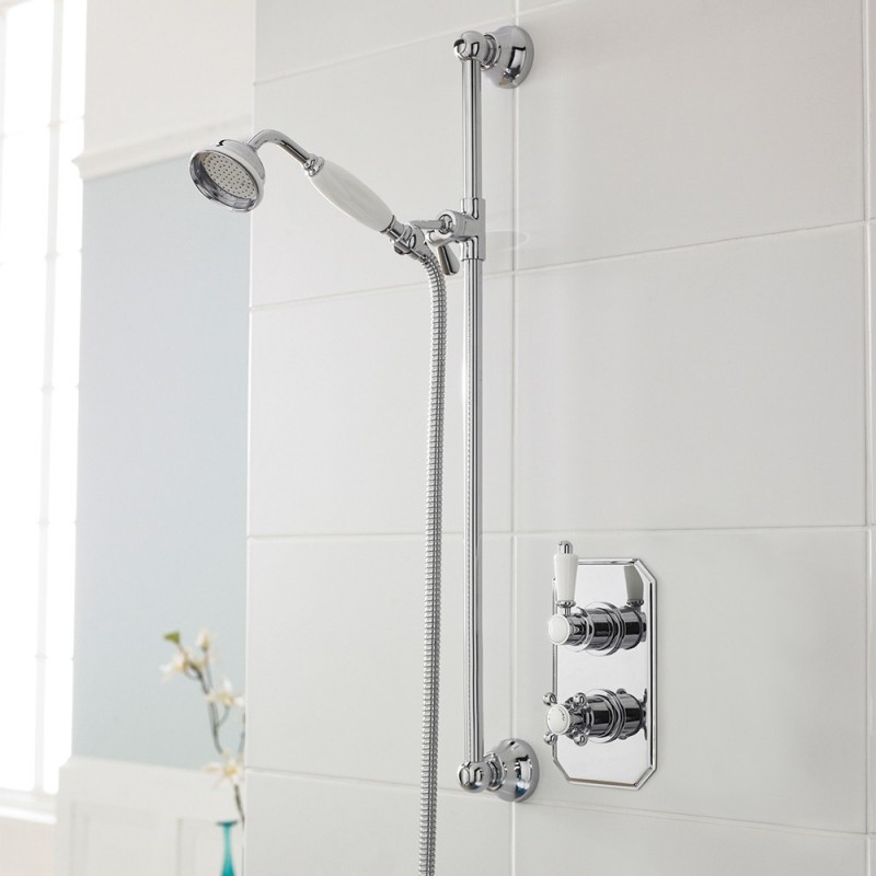 Victorian Twin Thermostatic Shower Valve - Insitu