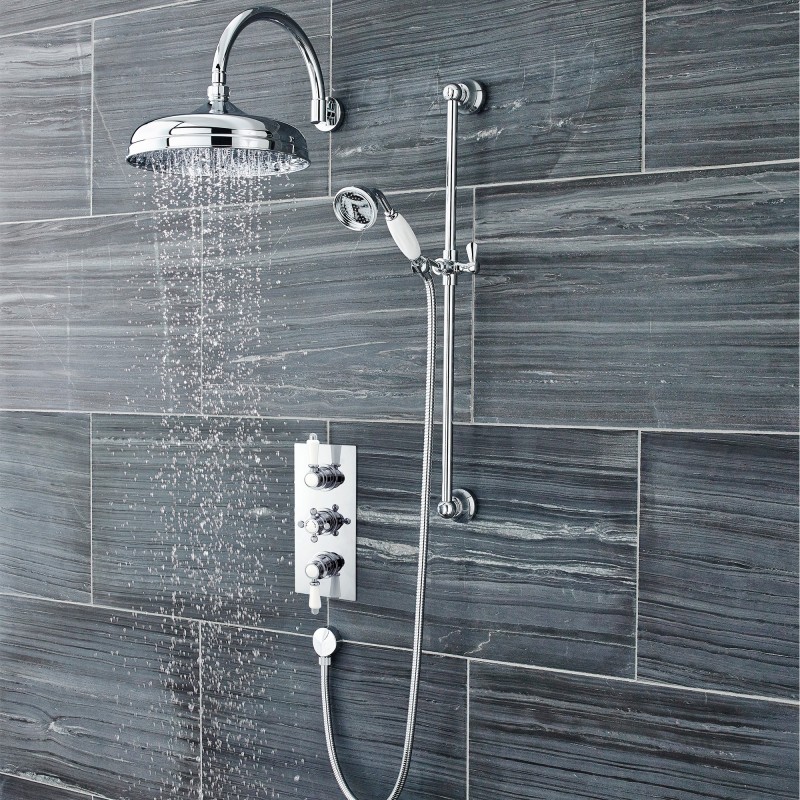 Victorian Triple Thermostatic Shower Valve - Insitu