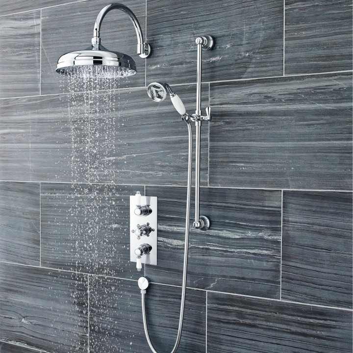 Victorian Triple Thermostatic Shower Valve - Insitu