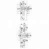 Victorian Triple Thermostatic Shower Valve - Technical Drawing