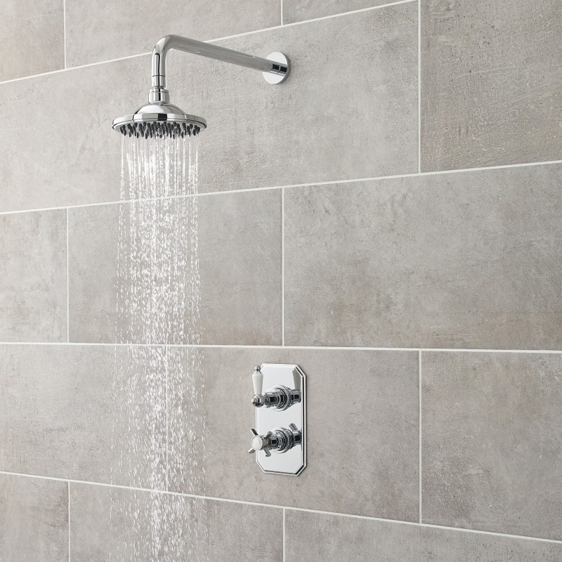 Edwardian Twin Thermostatic Shower Valve - Insitu