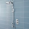 Traditional Chrome Rigid Riser Shower Column With Concealed Elbow & Hand Shower - Insitu