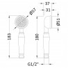 Small Traditional Shower Handset - Technical Drawing