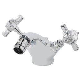 Beaumont Luxury Mono Bidet Mixer Tap with Cross Head Dual Handle & Waste