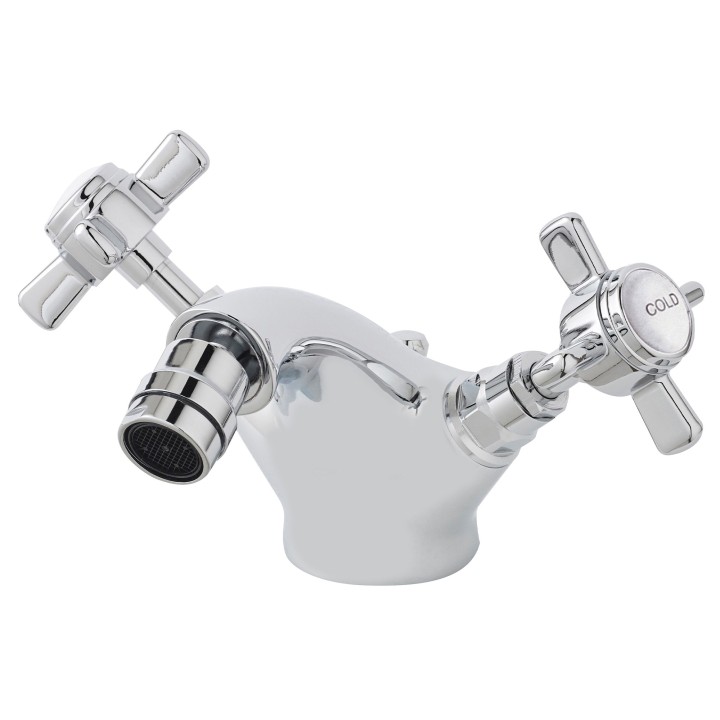 Beaumont Luxury Mono Bidet Mixer Tap with Cross Head Dual Handle & Waste