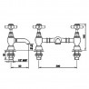 Beaumont Luxury 2-Hole Basin Mixer Tap Deck Mounted - Technical Drawing