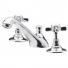 Beaumont 3-Hole Basin Mixer Tap Deck Mounted With Pop-up Waste