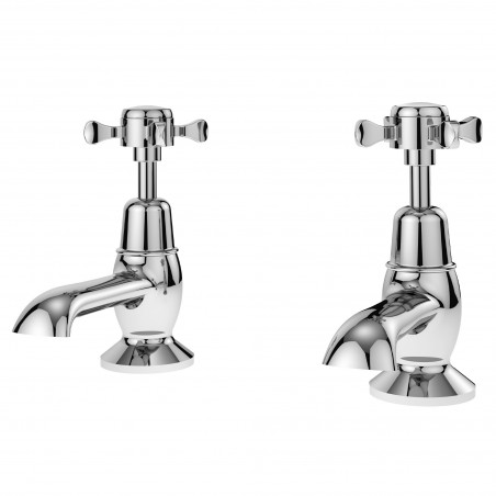 Selby Cross Head Domed Collar Hot & Cold Basin Taps