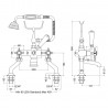 Selby Deck Mounted Bath Shower Mixer - Technical Drawing