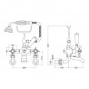 Selby Wall Mounted Bath Shower Mixer - Technical Drawing