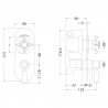 Selby Traditional Twin Concealed Shower Valve with Diverter - Technical Drawing