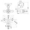 Selby Twin Exposed Shower Valve - Technical Drawing