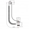 Classic "Concealed" Bath Waste & Overflow (Suitable for baths up to 20mm thick) - Technical Drawing