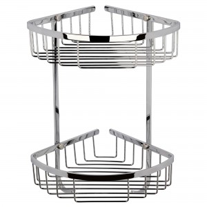 Chrome Large 2 Tier Corner Shower Basket