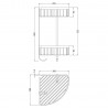 Chrome Large 2 Tier Corner Shower Basket - Technical Drawing