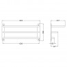 Chrome Traditional Gallery Shelf - 536mm (w) x 66mm (h) x 146mm (d) - Technical Drawing