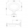 Chrome Traditional Soap Dish 160mm (w) x 56mm (h) x 159mm (d) - Technical Drawing