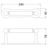 Chrome Traditional Toilet Roll Holder - 190mm (w) x 45mm (h) x 78mm (d) - Technical Drawing