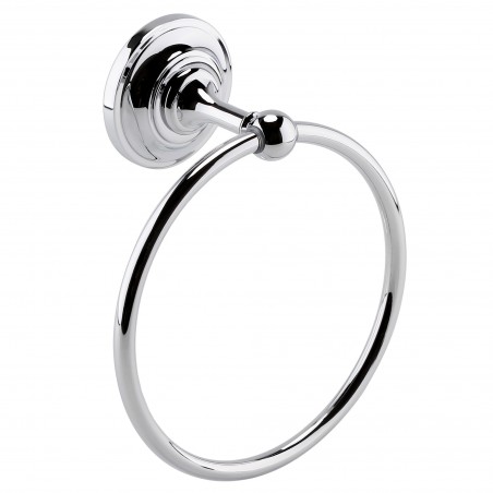 Chrome Traditional Towel Ring - 155mm (w) x 155mm (h) x 77mm (d)