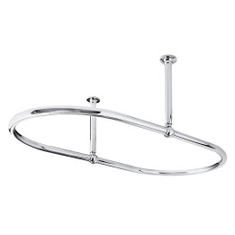 1092mm (W) x 683mm (D) x 375mm (H) Chrome Full Shower Curtain Ring