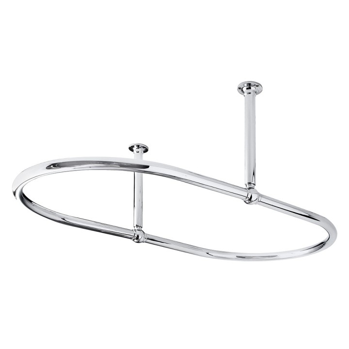 1092mm (W) x 683mm (D) x 375mm (H) Chrome Full Shower Curtain Ring