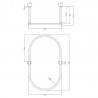 1092mm (W) x 683mm (D) x 375mm (H) Chrome Full Shower Curtain Ring - Technical Drawing