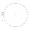 800mm (W) x 800mm (D) x 75mm (H) Chrome Round Shower Ring/Rail - Technical Drawing