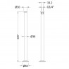 Chrome Freestanding Legs For Bath Taps - Technical Drawing