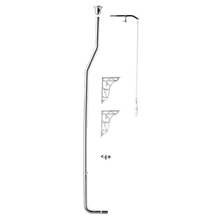 Traditional Chrome High Level Toilet Flush Pipe Pack