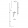 Traditional Chrome High Level Toilet Flush Pipe Pack - Technical Drawing