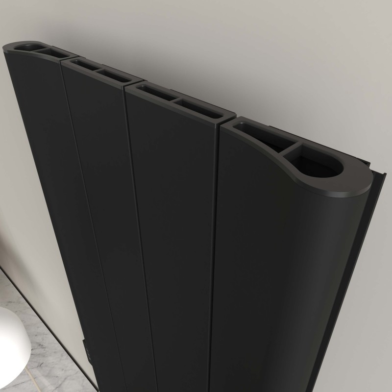 Carisa Boreas B Black Electric Radiator - Closeup