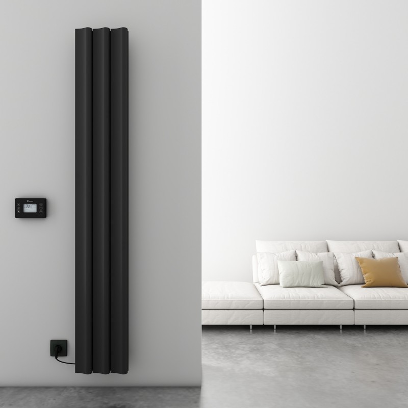 Carisa Boreas S Black Electric Radiator - 276mm x 1800mm - 1500W