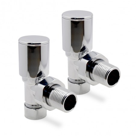 Angled Chrome Valves for Radiators & Towel Rails (Pair)