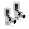 Angled Chrome Valves for Radiators & Towel Rails (Pair)