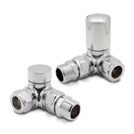 Corner Chrome Valves for Radiators & Towel Rails (Pair)