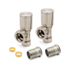 Angled Brushed Nickel Valves for Radiators & Towel Rails (Pair) Components