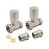 Straight Brushed Nickel Valves for Radiators & Towel Rails (Pair) Components