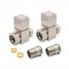 Straight Brushed Nickel "Square" Valves for Radiators & Towel Rails (Pair) Components