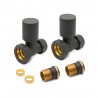 Straight Anthracite Valves for Radiators & Towel Rails (Pair) Components