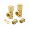 Angled Brushed Brass Valves for Radiators & Towel Rails (Pair) Components